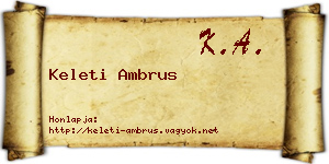Keleti Ambrus névjegykártya